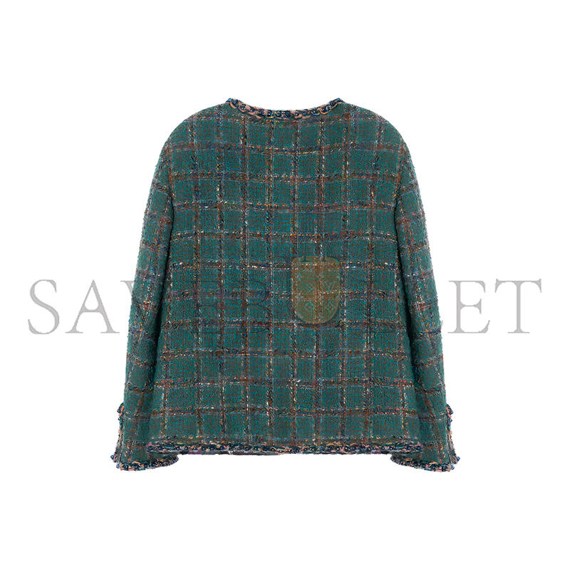 CHANEL GREEN TWEED JACKET P75152